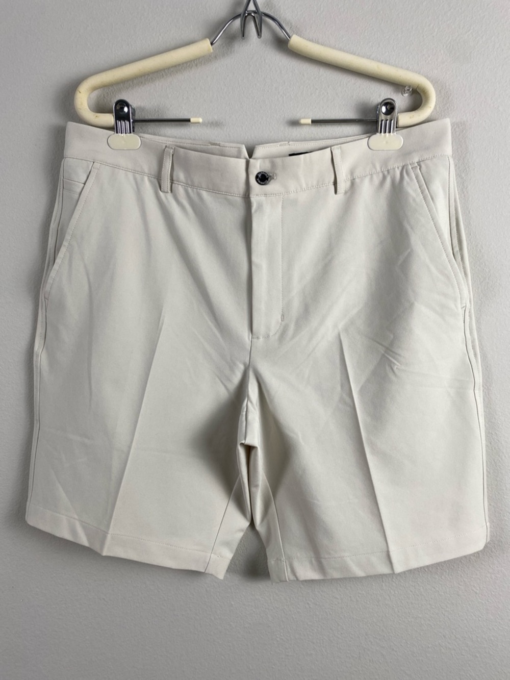 Dunning Golf Player Fit Woven Flat Front Short | 9” Inseam, Stone